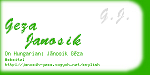 geza janosik business card