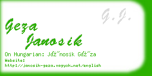 geza janosik business card